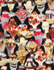 Cotton Print Yarmulkes Ice Cream Sundaes - BLACK