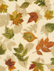 Cotton Print Yarmulkes Falling Leaves - CREAM