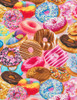 Cotton Print Yarmulkes Frosted Donuts - BRIGHT