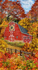 Cotton Print Yarmulkes 24" Autumn Barn Panel - FALL