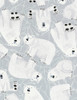 Cotton Print Yarmulkes Polar Bears - GREY