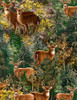 Cotton Print Yarmulkes Deer - FERN