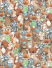 Cotton Print Yarmulkes Forest Friends - MULTI