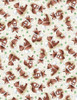 Cotton Print Yarmulkes Foxes - TAUPE