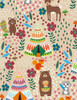 Cotton Print Yarmulkes Teepees and Forest Animals - LATTE