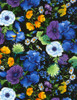 Cotton Print Yarmulkes Tossed Flowers - MULTI