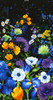 Cotton Print Yarmulkes 24" Flower Panel - BLACK