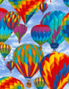 Cotton Print Yarmulkes Hot Air Balloons - SKY