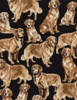 Cotton Print Yarmulkes Golden Retrievers - GOLDEN