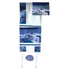 Yair emanuel Embroidered Raw Silk Tallit - Jerusalem blue TFA-3B