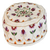 Yair Emanuel Cream Flowers Hand Embroidered Hat - HME-1W