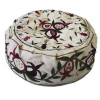 Yair Emanuel White Pomegranate Hand Embroidered Hat - HME-2W