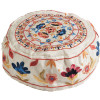 Yair Emanuel Embroidered Kippah Flowers WHITE - HME-3W