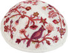 Yair Emanuel Embroidered Kippah Bird-Flowers Pink - YME-12P