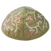 Yair Emanuel Gold Flowers Embroidered Kippah - YME-3G