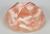 Satin Yarmulkes 6 Panels - Lined - Satin Peach With Silver Rim. Best Quality Bridal Satin