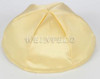 Satin Yarmulkes 6 Panels - Lined - Satin Yellow With Beige Rim. Best Quality Bridal Satin