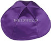 Satin Yarmulkes 6 Panels - Lined - Satin Purple With Light Blue Rim. Best Quality Bridal Satin