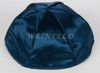 Satin Yarmulkes 6 Panels - Lined - Satin Navy With Purple Rim. Best Quality Bridal Satin