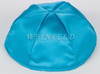 Satin Yarmulkes 6 Panels - Lined - Satin Turquise With Kelly Green Rim. Best Quality Bridal Satin