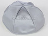 Satin Yarmulkes 6 Panels - Lined - Satin Silver With Light Grey Rim. Best Quality Bridal Satin