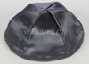 Satin Yarmulkes 6 Panels - Lined - Satin Charcoal Grey With White Rim. Best Quality Bridal Satin