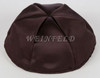 Satin Yarmulkes 6 Panels - Lined - Satin Brown With Black Rim. Best Quality Bridal Satin