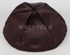 Satin Yarmulkes 6 Panels - Lined - Satin Brown With Medium Blue Rim. Best Quality Bridal Satin