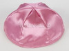 Satin Yarmulkes 6 Panels - Lined - Satin Mauve Pink With Plaid - Pink/White Rim. Best Quality Bridal Satin