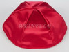 Satin Yarmulkes 6 Panels - Lined - Satin Red With Light Grey Rim. Best Quality Bridal Satin