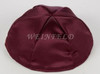 Satin Yarmulkes 6 Panels - Lined - Satin Burgundy With Turquise Rim. Best Quality Bridal Satin