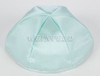 Satin Yarmulkes 6 Panels - Lined - Satin Mint Light Green With Light Grey Rim. Best Quality Bridal Satin