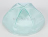 Satin Yarmulkes 6 Panels - Lined - Satin Mint Light Green With Plaid - Pink/White Rim. Best Quality Bridal Satin