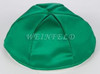 Satin Yarmulkes 6 Panels - Lined - Satin Kelly Green With Light Grey Rim. Best Quality Bridal Satin