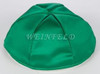 Satin Yarmulkes 6 Panels - Lined - Satin Kelly Green With Red Rim. Best Quality Bridal Satin