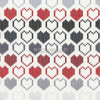 Cotton Print Yarmulkes Knit Hearts - Grey