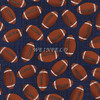 Cotton Print Yarmulkes Footballs - Navy