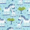 Cotton Print Yarmulkes Kidz Zebra - Aqua