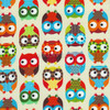 Cotton Print Yarmulkes Owl - Cream