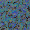 Cotton Print Yarmulkes - Blue Gold Metallic Peacock