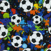 Cotton Print Yarmulkes Sport Soccer- Black