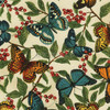 Cotton Print Yarmulkes - Floral Natural