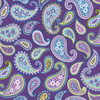 Cotton Print Yarmulkes - Swirls Purple