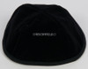 Real Velvet Yarmulkes - 4 Panels - Lined - Medium Style - With Rim (Band) - Black