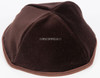 Real Velvet Yarmulkes - 4 Panels - Lined - Medium Style - With Rim (Band) - Chocolate Brown