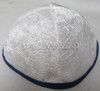 Alligator Yarmulkes - White with Royal Rim