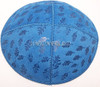 Genuine Suede Kippah - Embossed Textured Design - Big Leaves