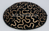 Genuine Suede Yarmulke - Metallic Embossed - Gold Metalic Puzzle