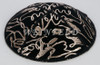 Genuine Suede Yarmulke - Metallic Embossed - Gold Metalic Scribble