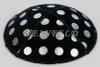 Genuine Suede Yarmulke - Metallic Embossed - Silver Metalic Polka Dots